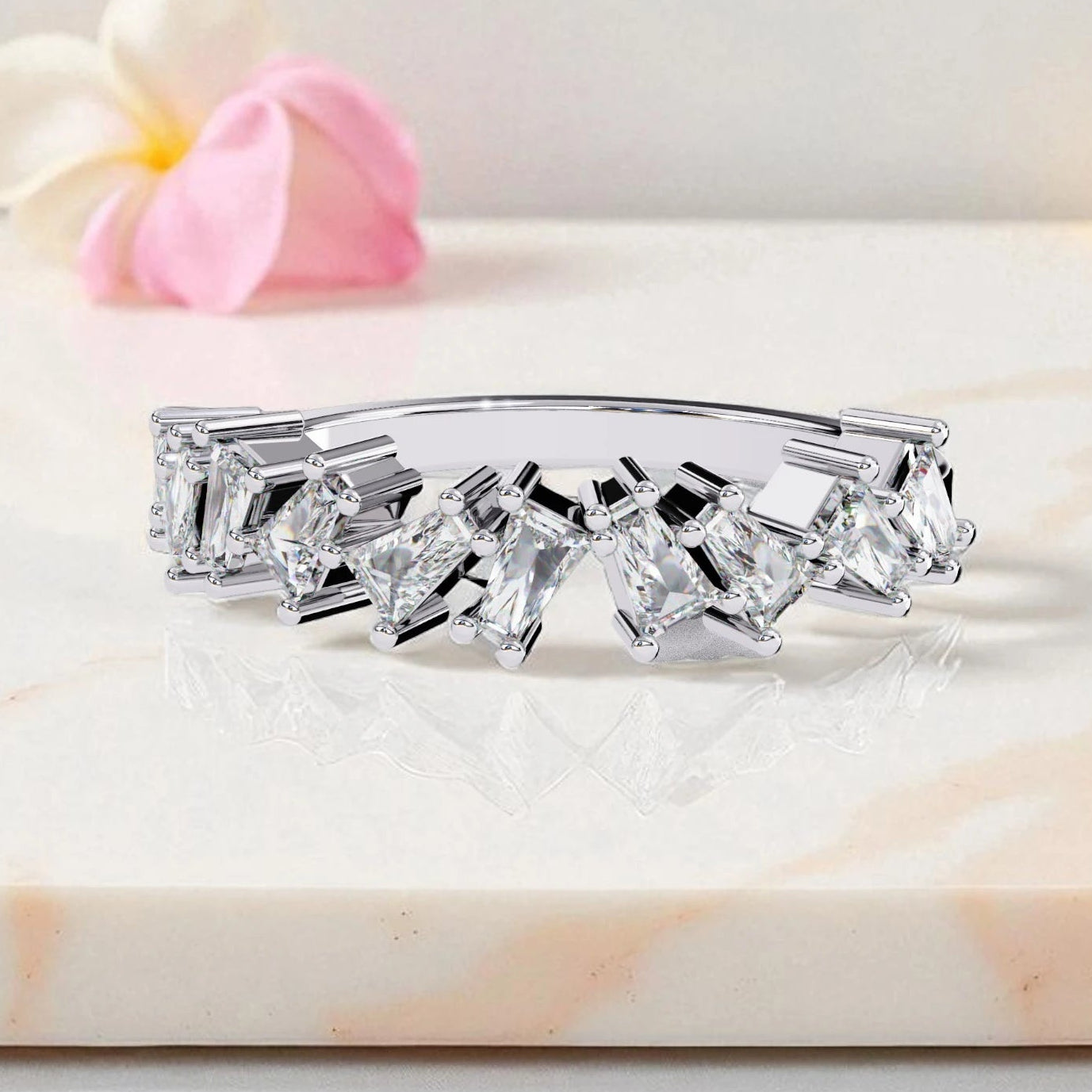 Moissanite Cluster Eternity Band Ring RG-MD-SL-100/172