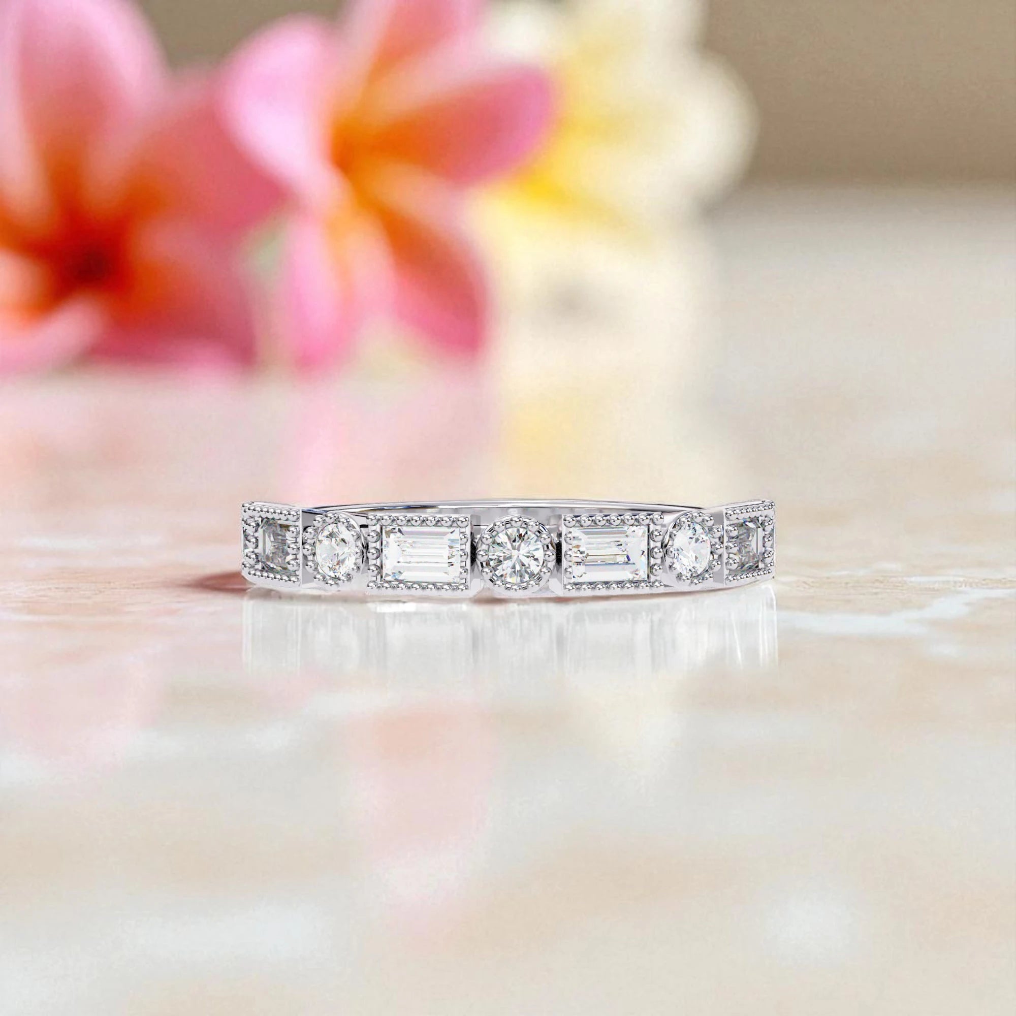 Moissanite Dainty Eternity Band Ring RG-MD-SL-100/173