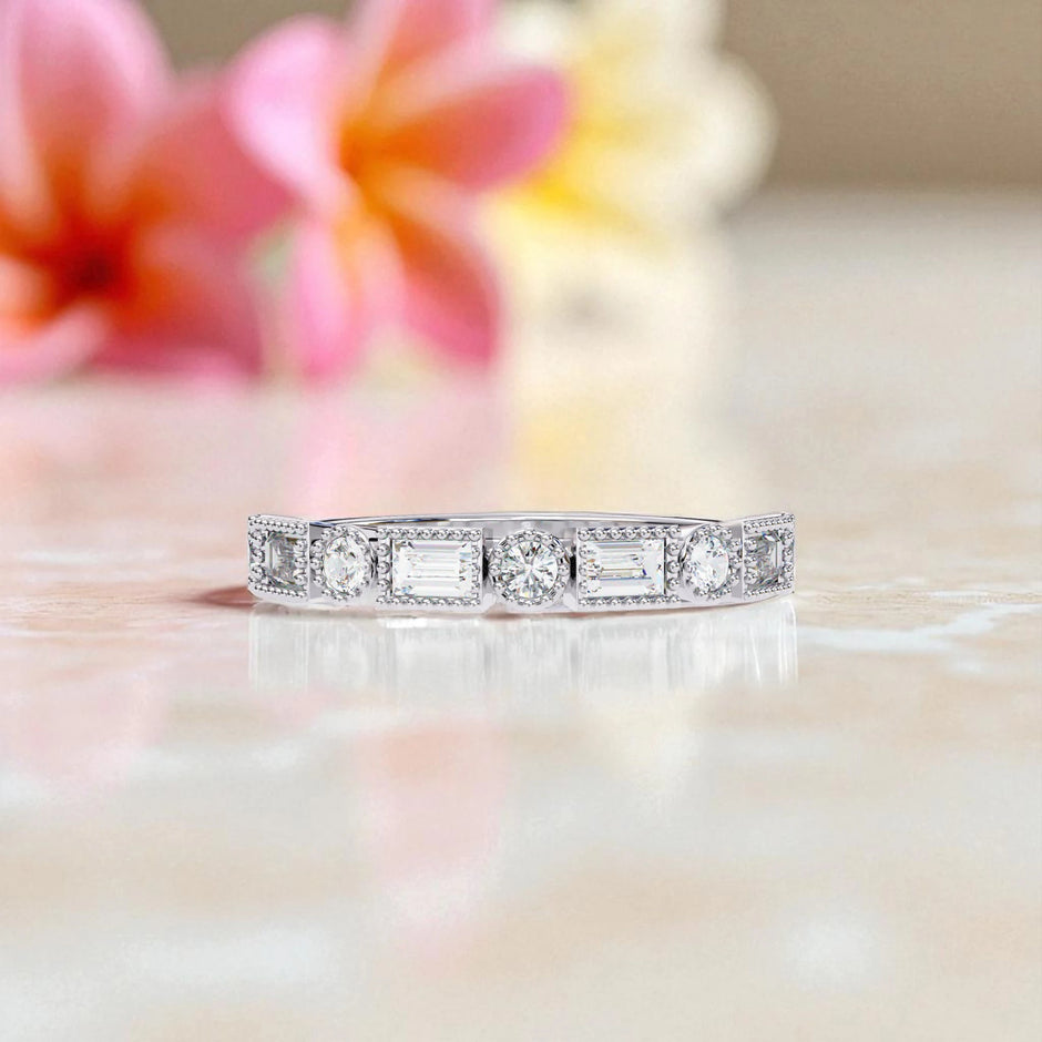 Moissanite Dainty Eternity Band Ring RG-MD-SL-100/173