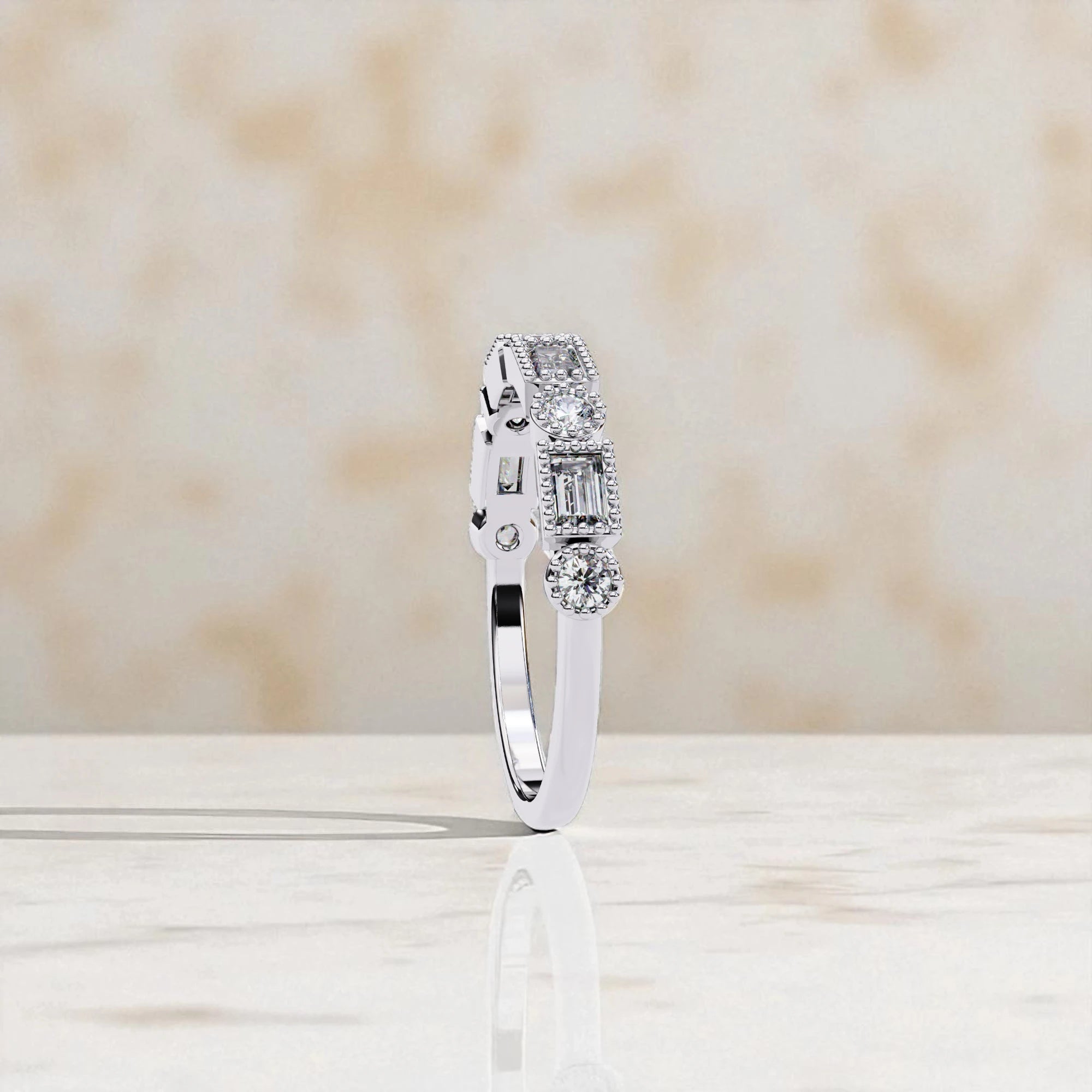 Moissanite Dainty Eternity Band Ring RG-MD-SL-100/173