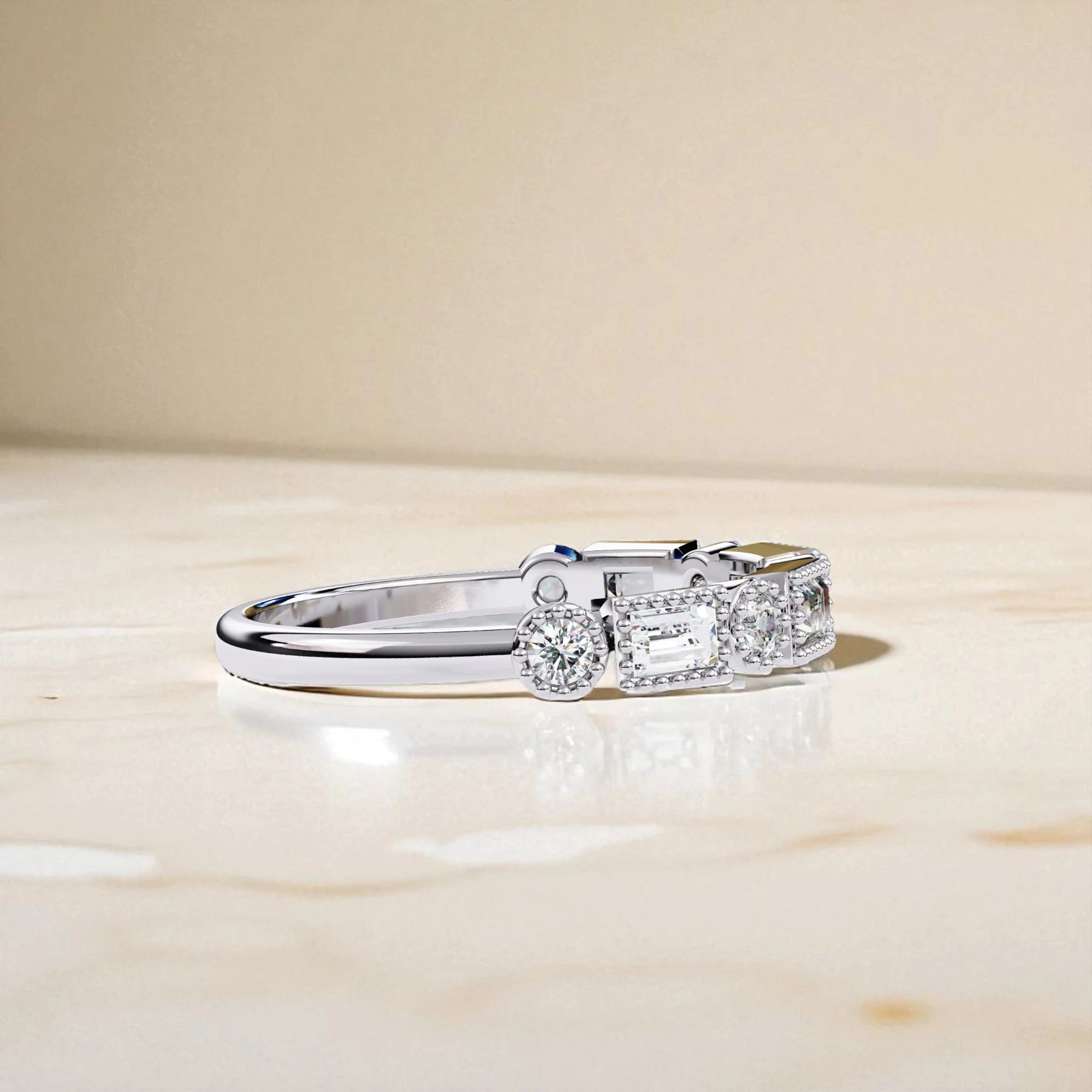 Moissanite Dainty Eternity Band Ring RG-MD-SL-100/173