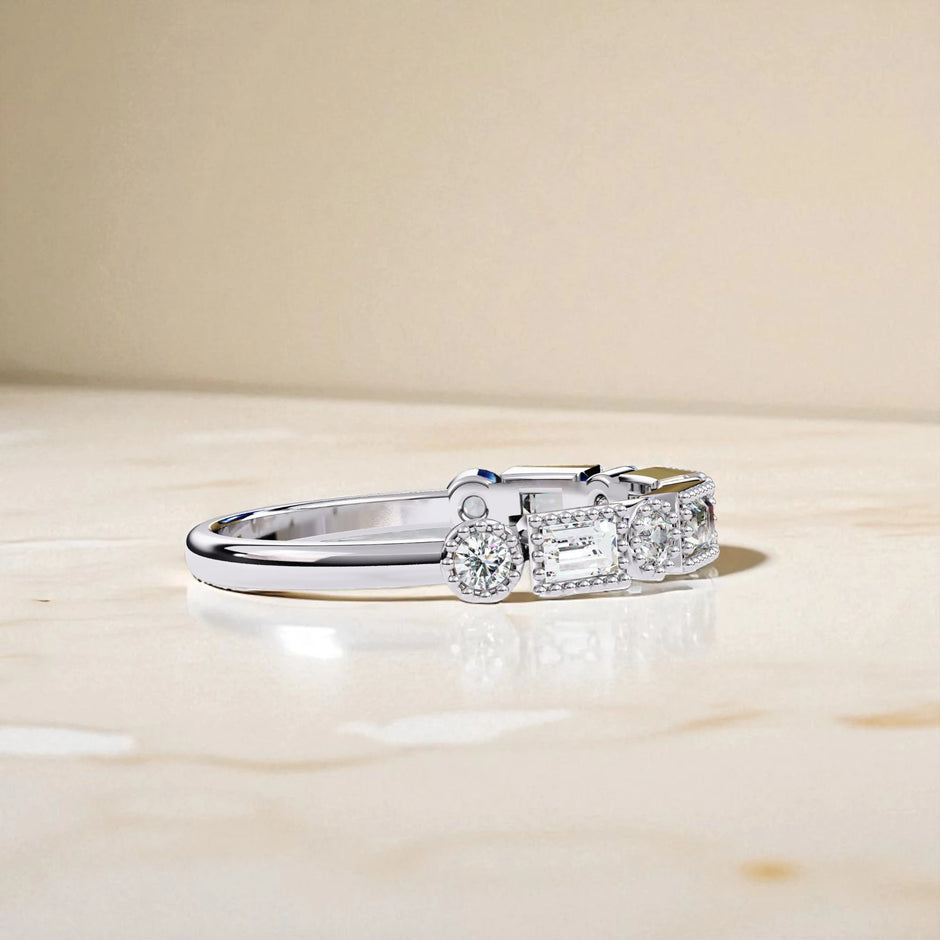 Moissanite Dainty Eternity Band Ring RG-MD-SL-100/173