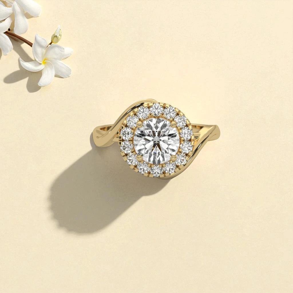 Moissanite  Halo Ring RG-MD-SL-100/23