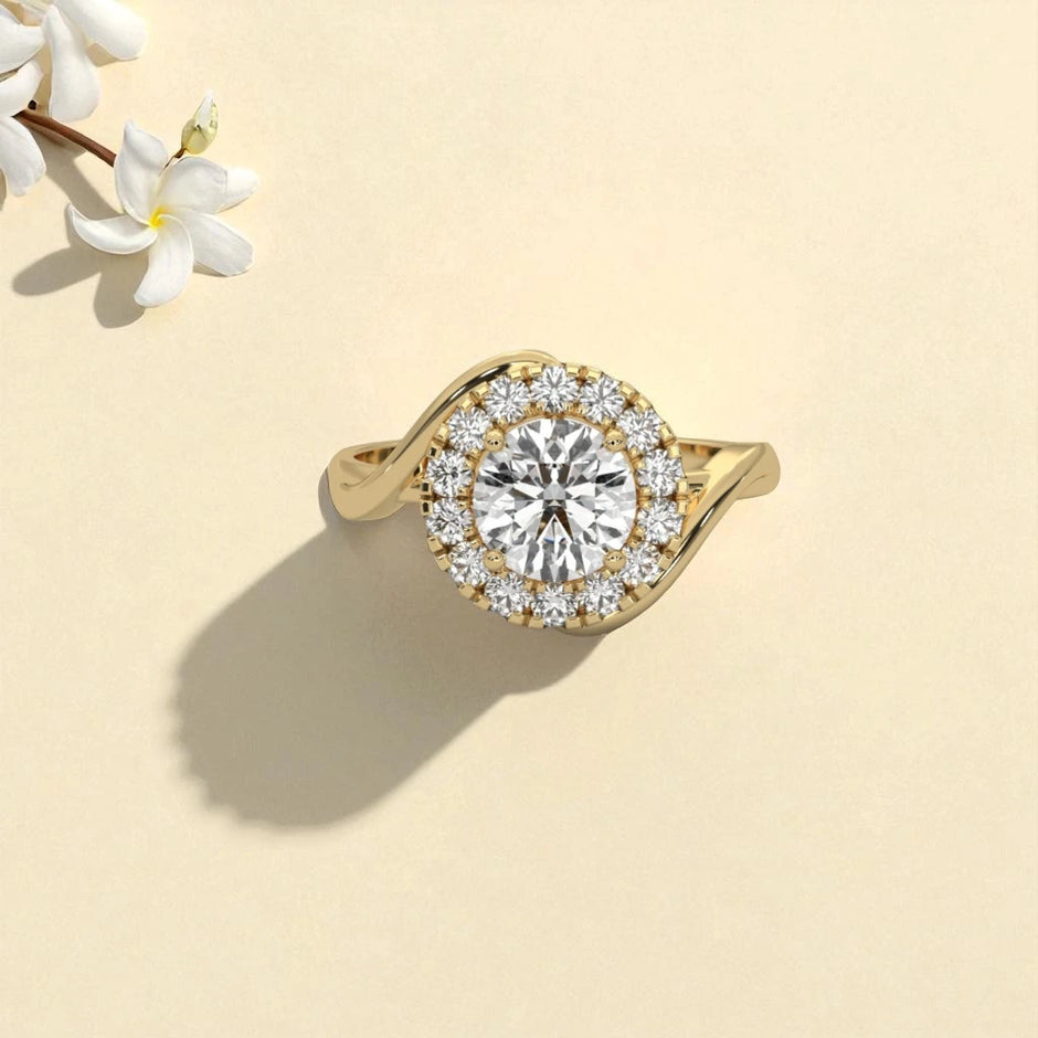 Moissanite  Halo Ring RG-MD-SL-100/23