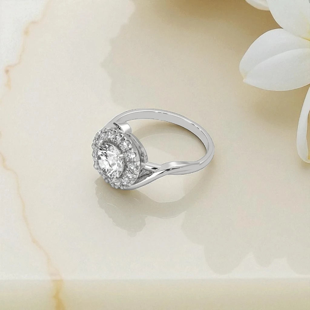 Moissanite  Halo Ring RG-MD-SL-100/23