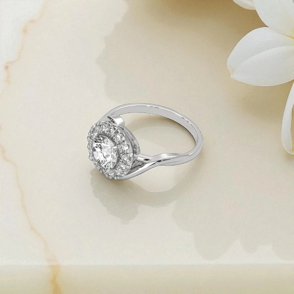 Moissanite  Halo Ring RG-MD-SL-100/23