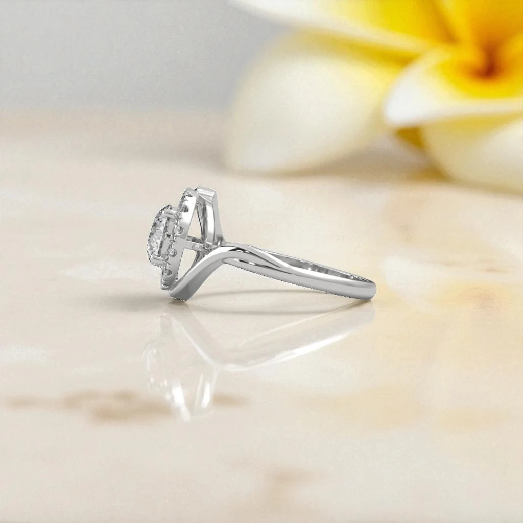 Moissanite  Halo Ring RG-MD-SL-100/23