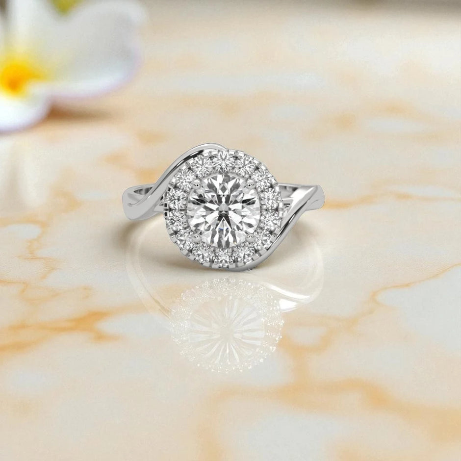 Moissanite  Halo Ring RG-MD-SL-100/23