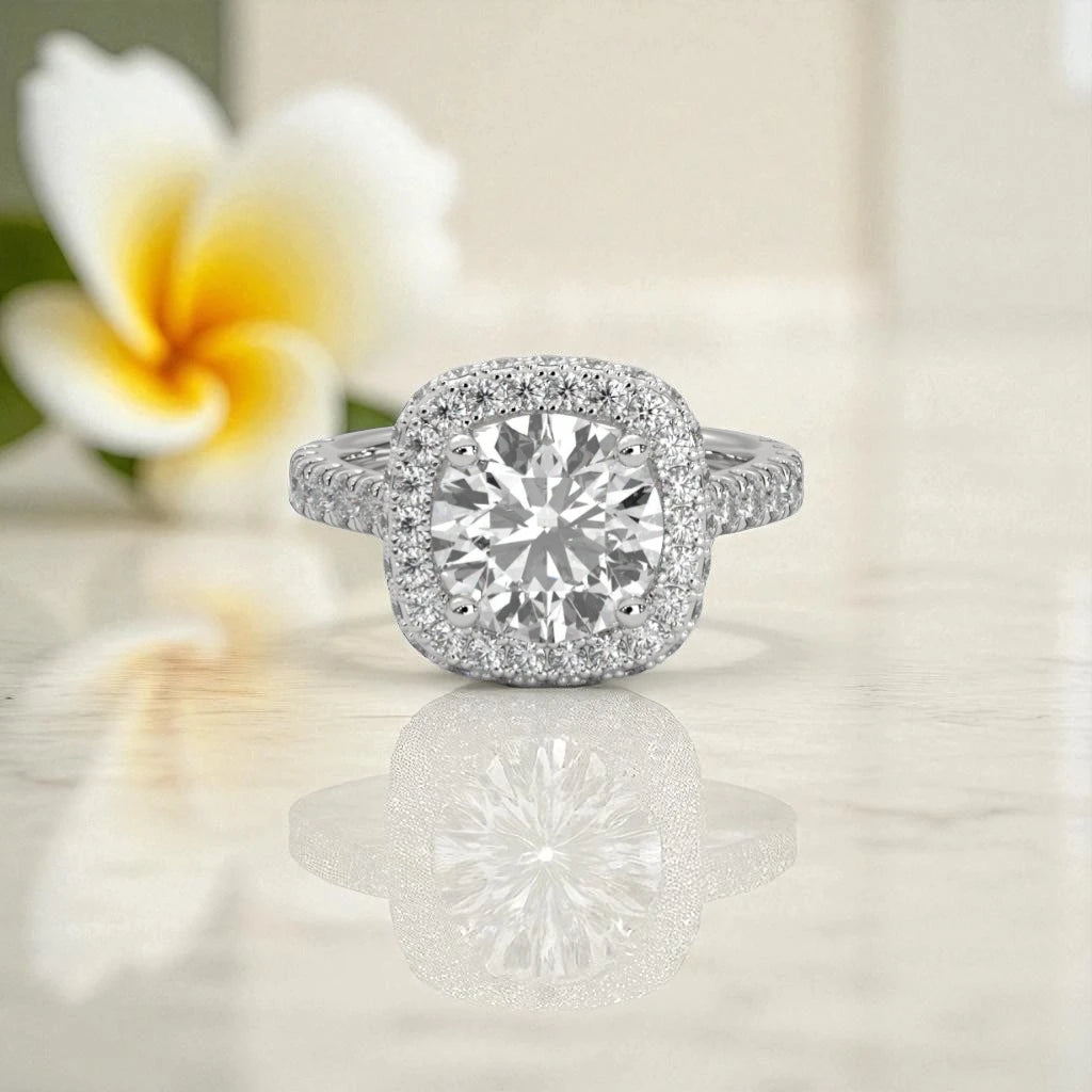 Moissanite  Halo Ring RG-MD-SL-100/25