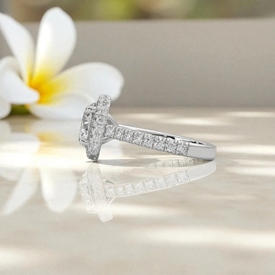 Moissanite  Halo Ring RG-MD-SL-100/25