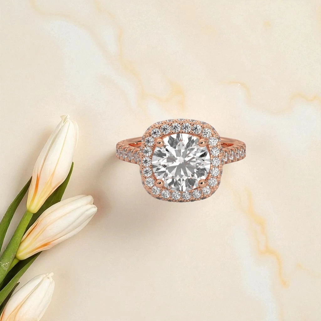 Moissanite  Halo Ring RG-MD-SL-100/25