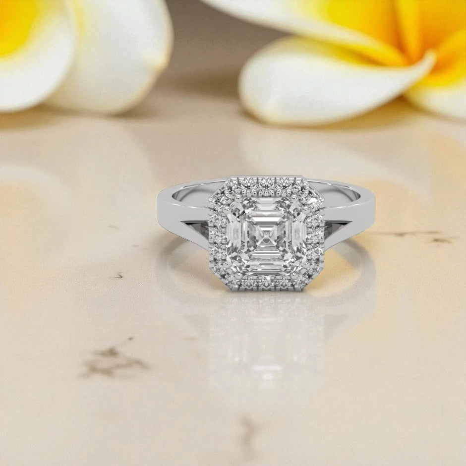 Moissanite  Halo Ring RG-MD-SL-100/28