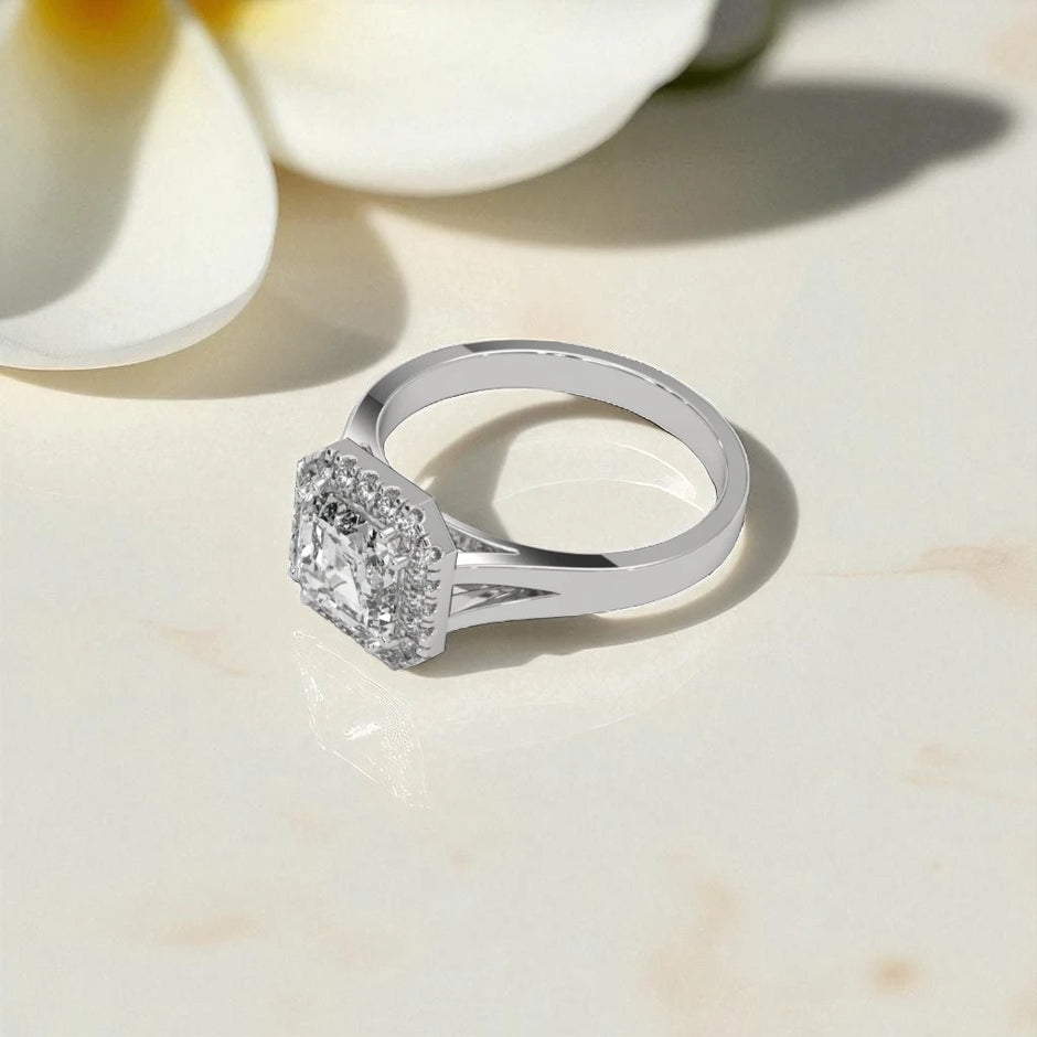 Moissanite  Halo Ring RG-MD-SL-100/28
