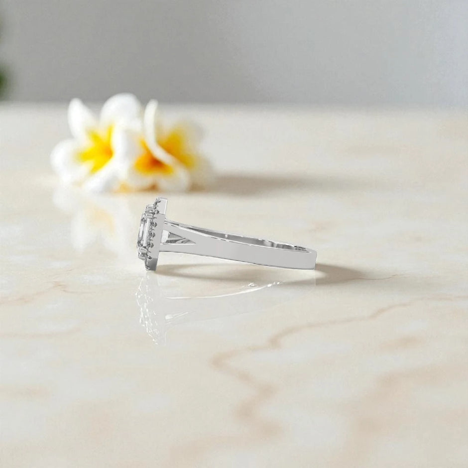 Moissanite  Halo Ring RG-MD-SL-100/28