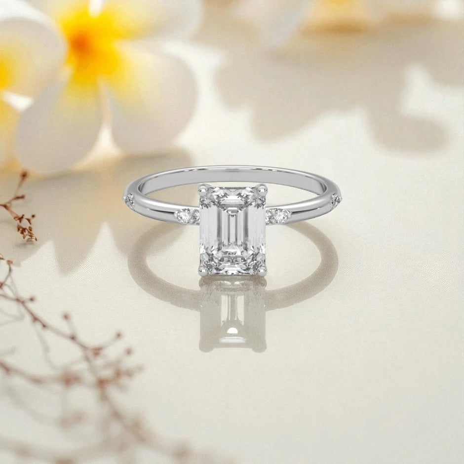 Emerald Cut Moissanite Solitaire Ring RG-MD-SL-100/32