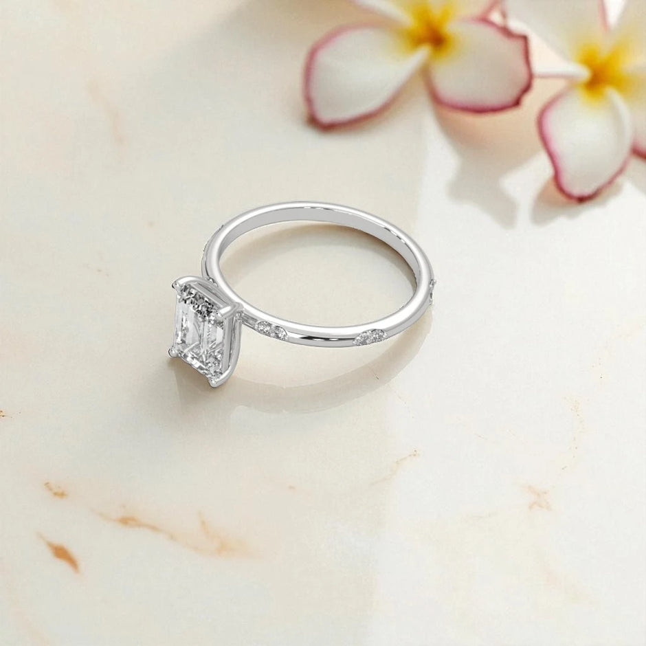 Emerald Cut Moissanite Solitaire Ring RG-MD-SL-100/32