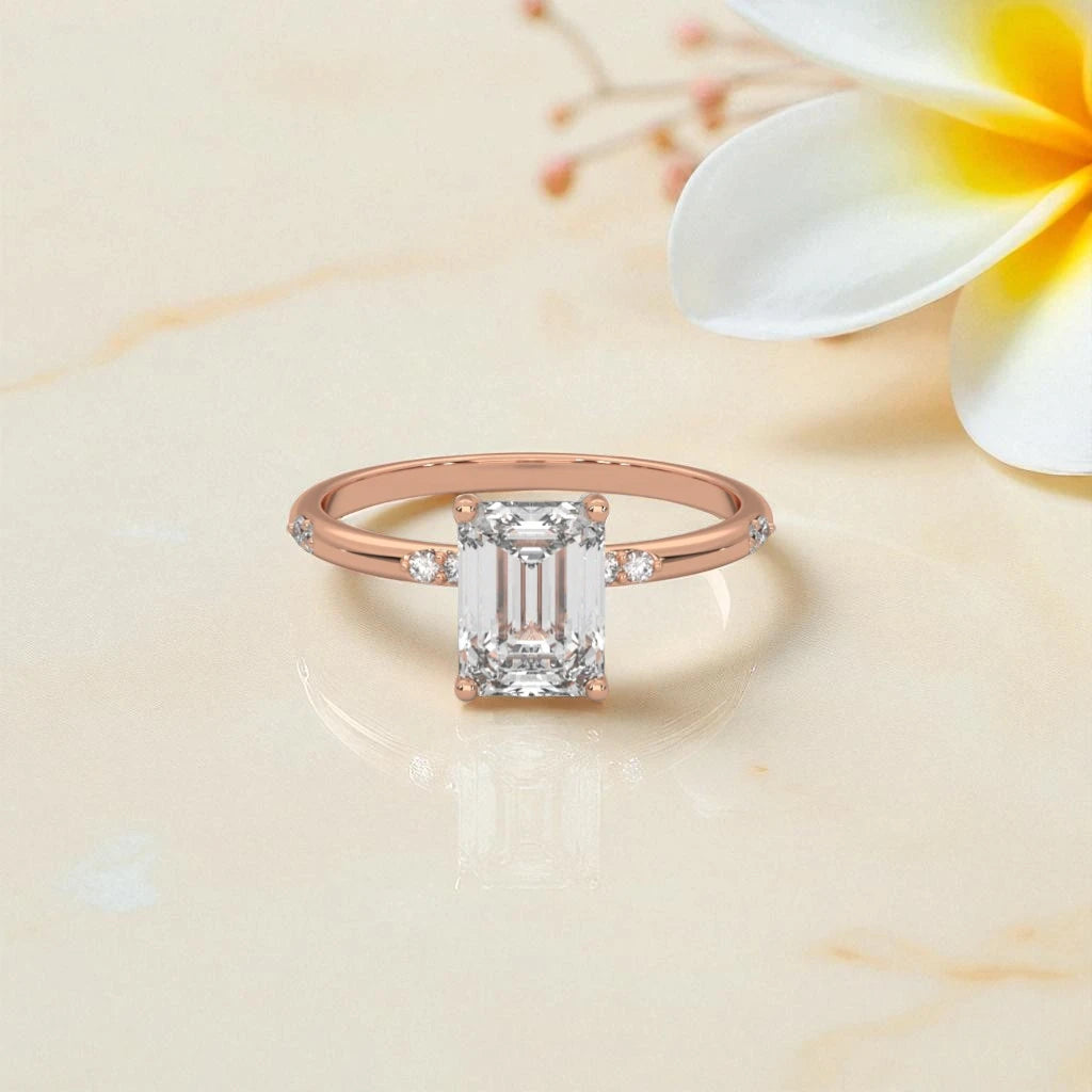 Emerald Cut Moissanite Solitaire Ring RG-MD-SL-100/32