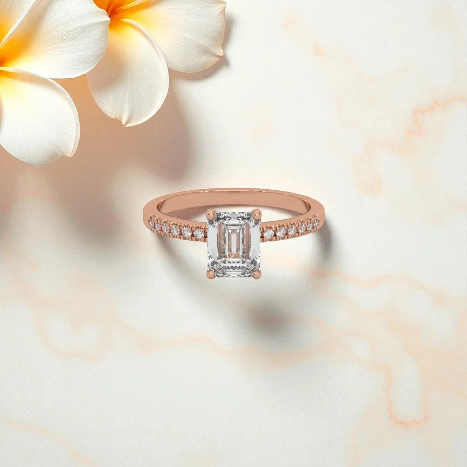 Emerald Cut Moissanite Solitaire Ring RG-MD-SL-100/33