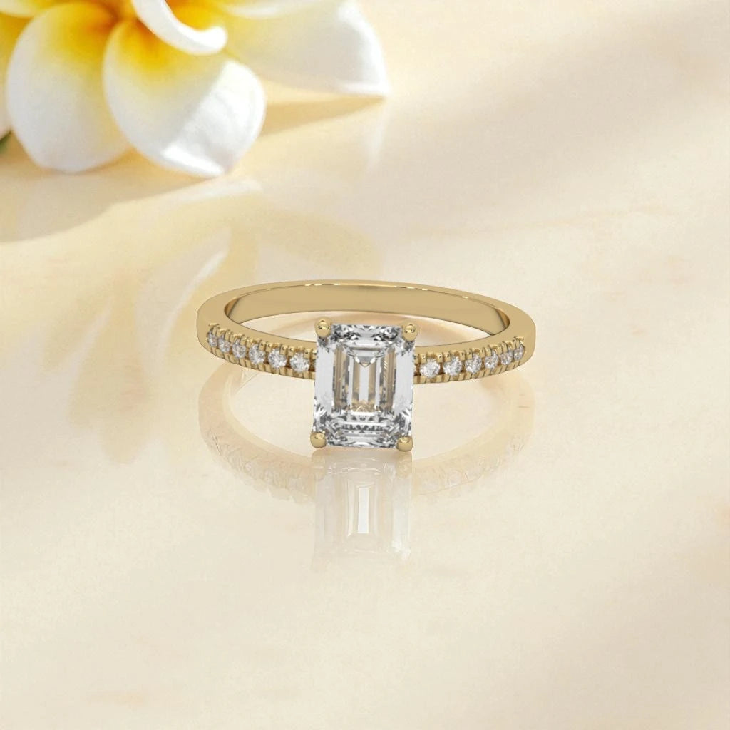 Emerald Cut Moissanite Solitaire Ring RG-MD-SL-100/33