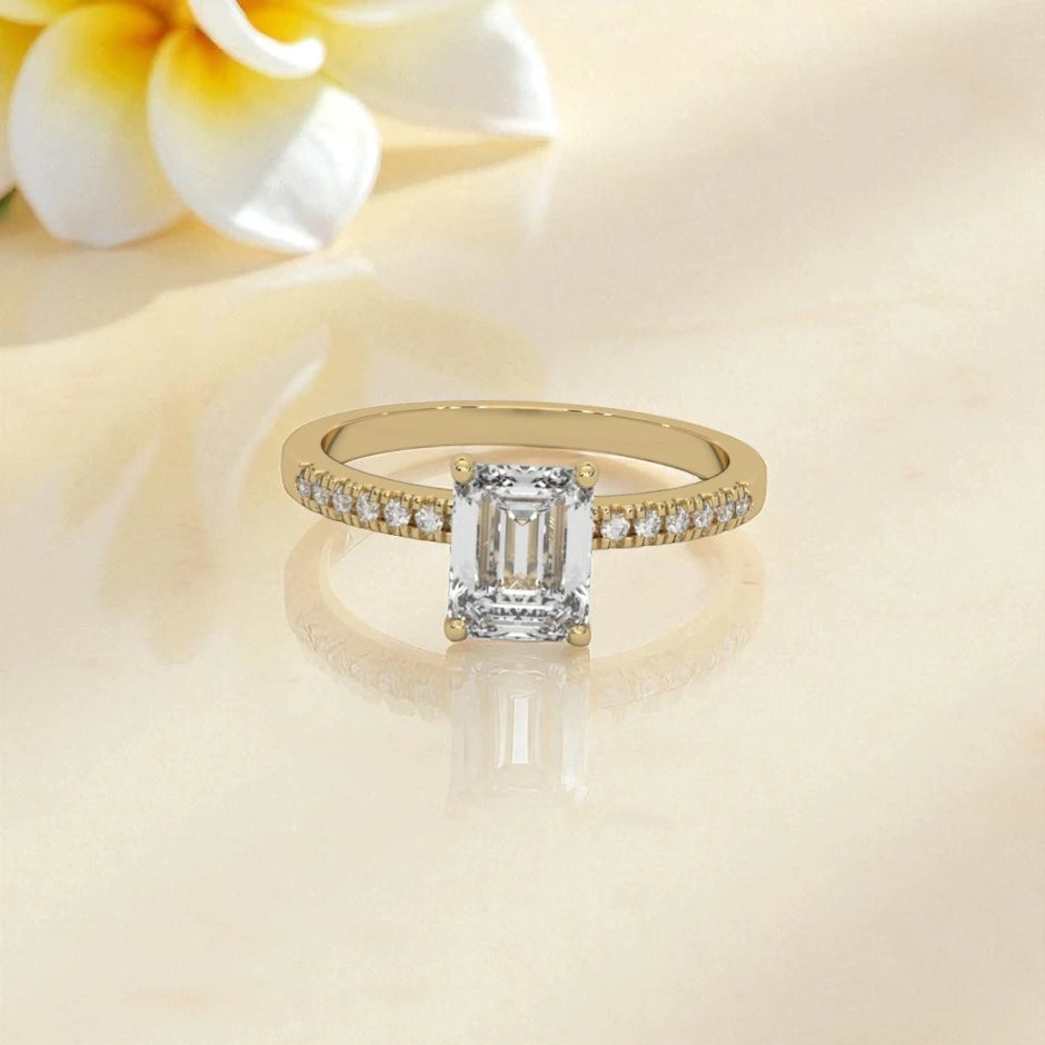 Emerald Cut Moissanite Solitaire Ring RG-MD-SL-100/33