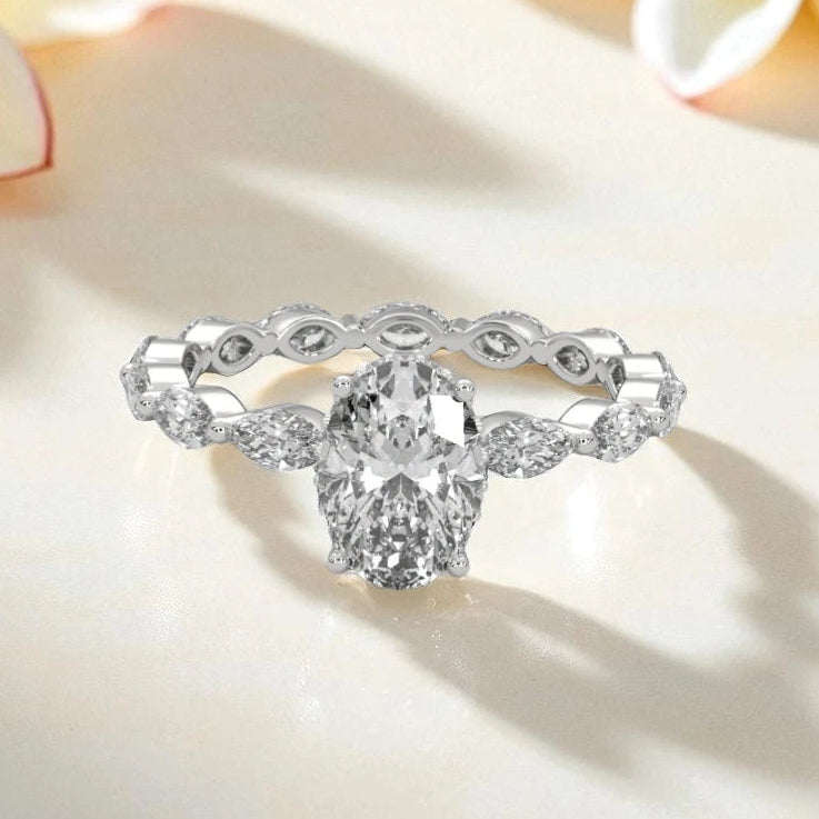 Oval Cut Moissanite Solitaire Ring RG-MD-SL-100/34
