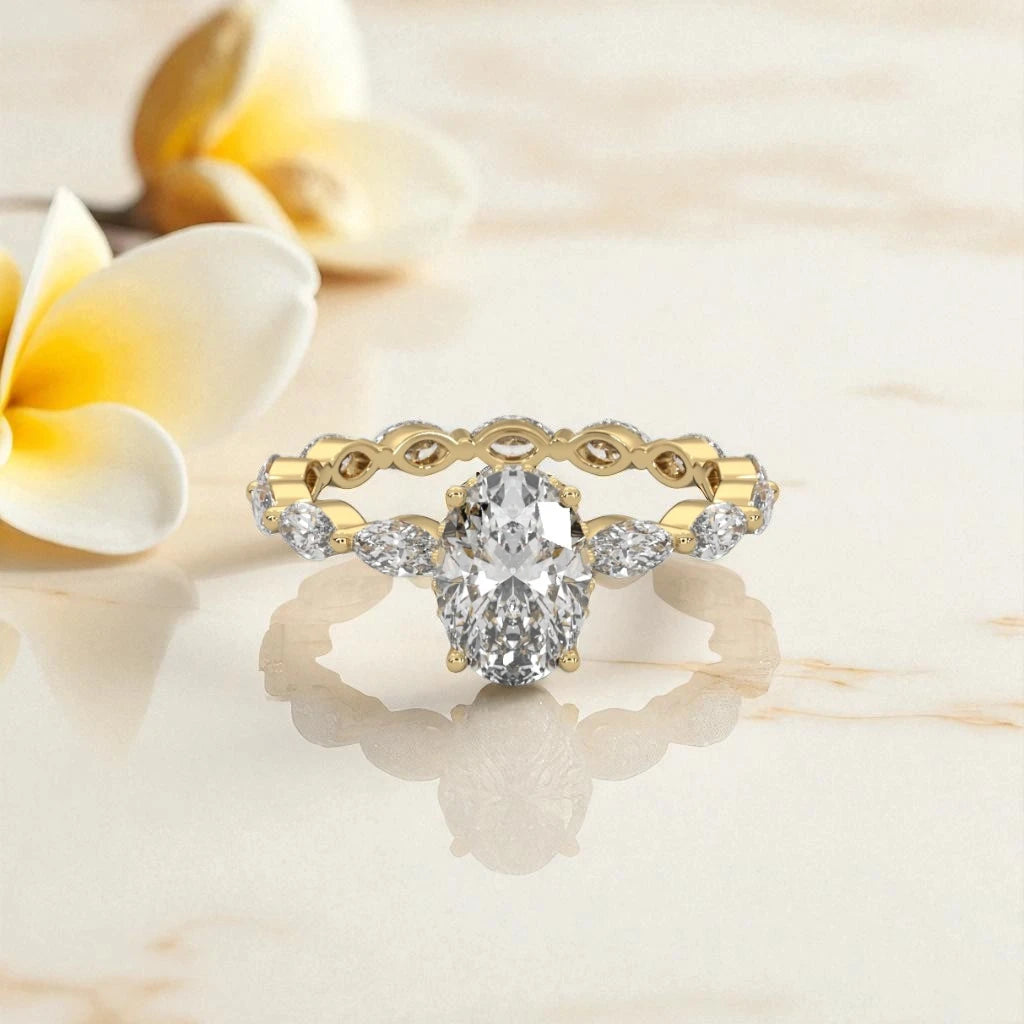Oval Cut Moissanite Solitaire Ring RG-MD-SL-100/34