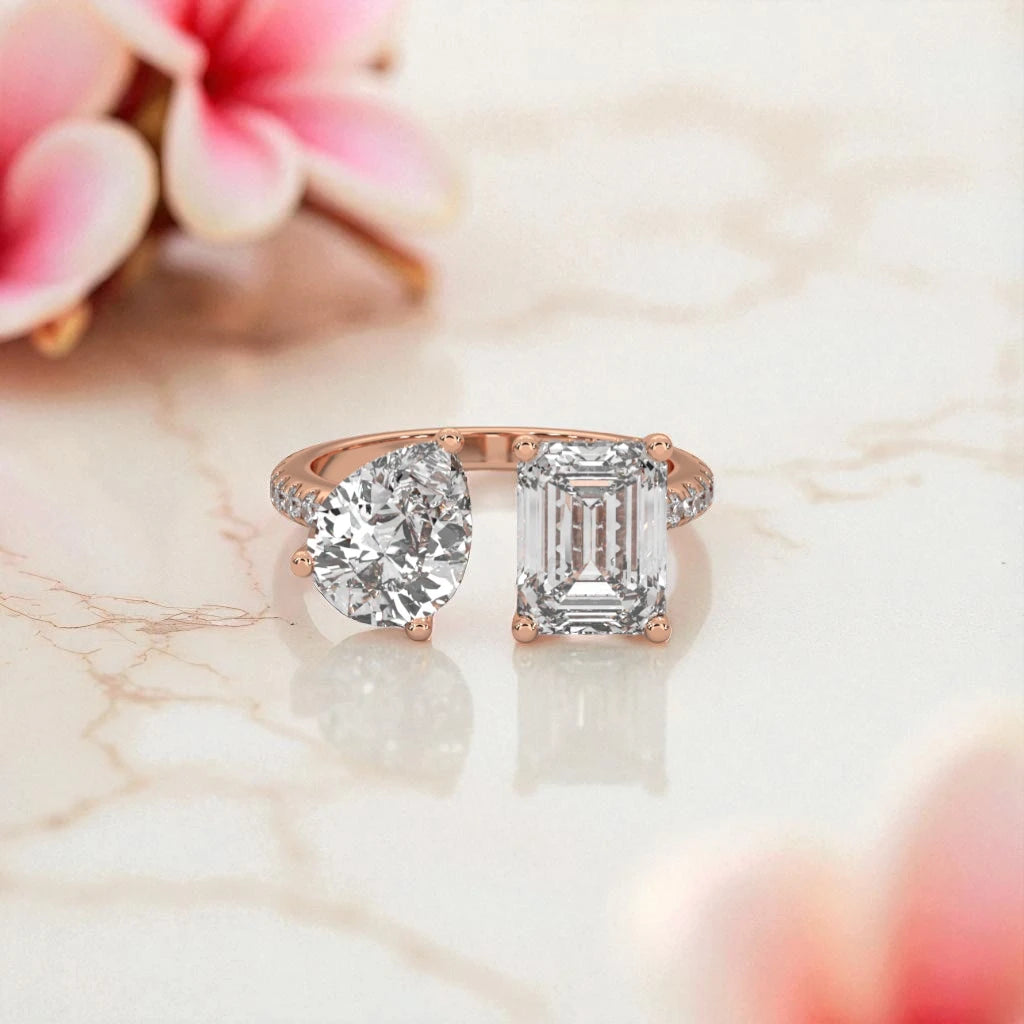 Moissanite Toi et Moi Ring RG-MD-SL-100/35