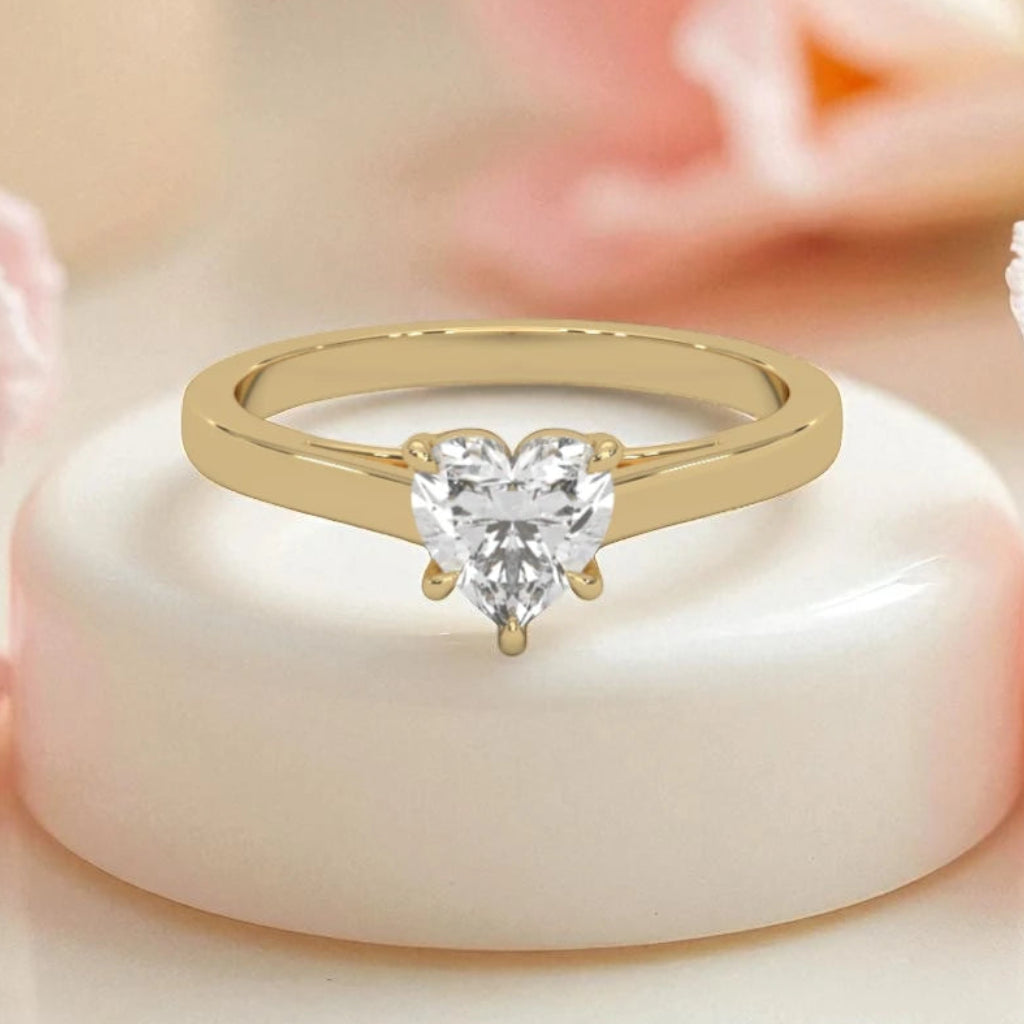 Dainty Heart Moissanite Solitaire Ring RG-MD-SL-100/39