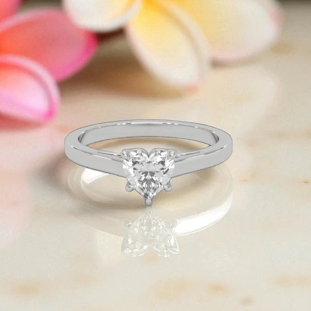 Dainty Heart Moissanite Solitaire Ring RG-MD-SL-100/39