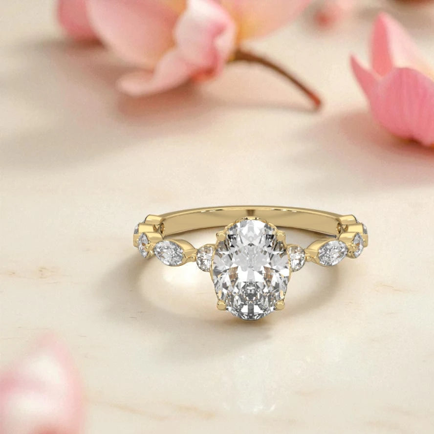 Oval Cut Moissanite Solitaire Ring RG-MD-SL-100/40