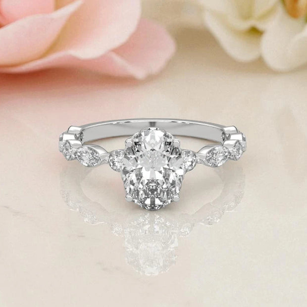 Oval Cut Moissanite Solitaire Ring RG-MD-SL-100/40