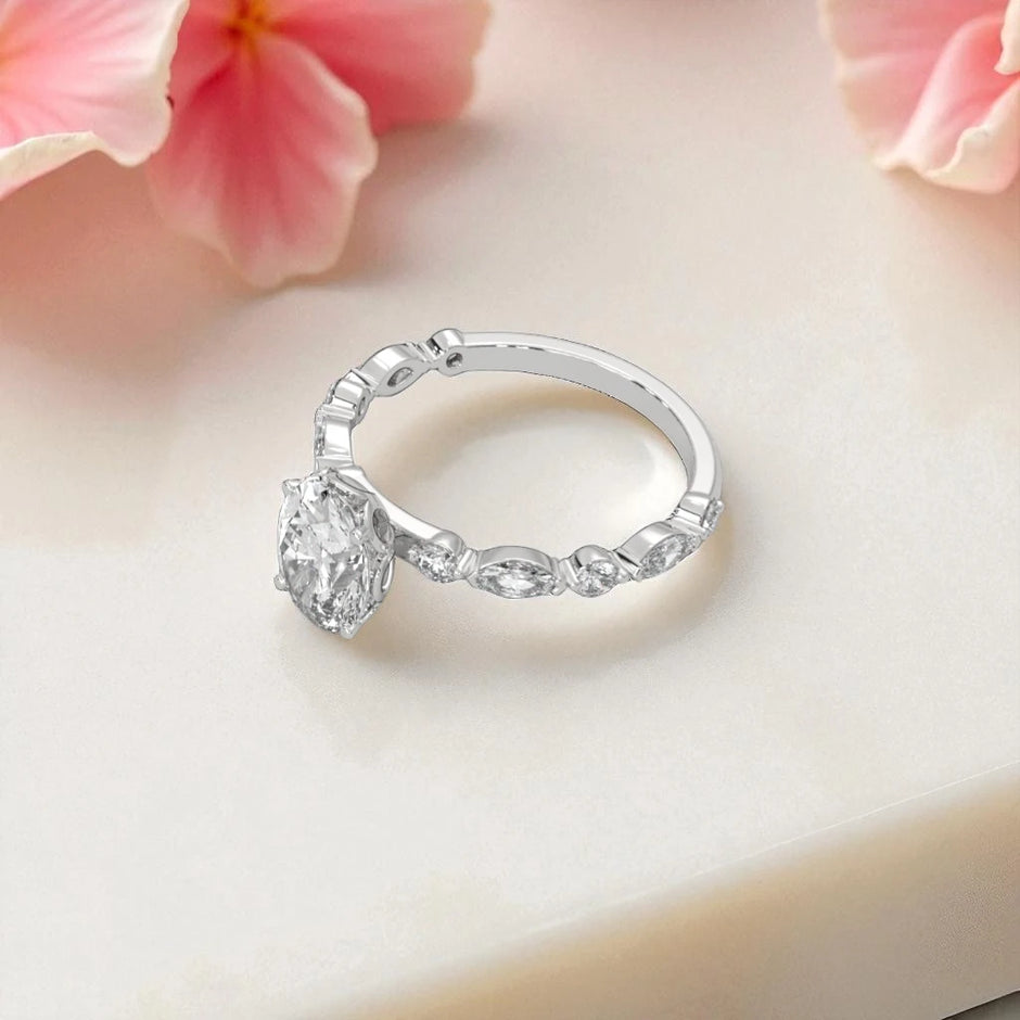 Oval Cut Moissanite Solitaire Ring RG-MD-SL-100/40