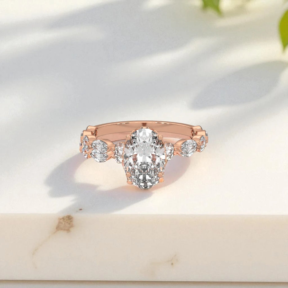 Oval Cut Moissanite Solitaire Ring RG-MD-SL-100/40