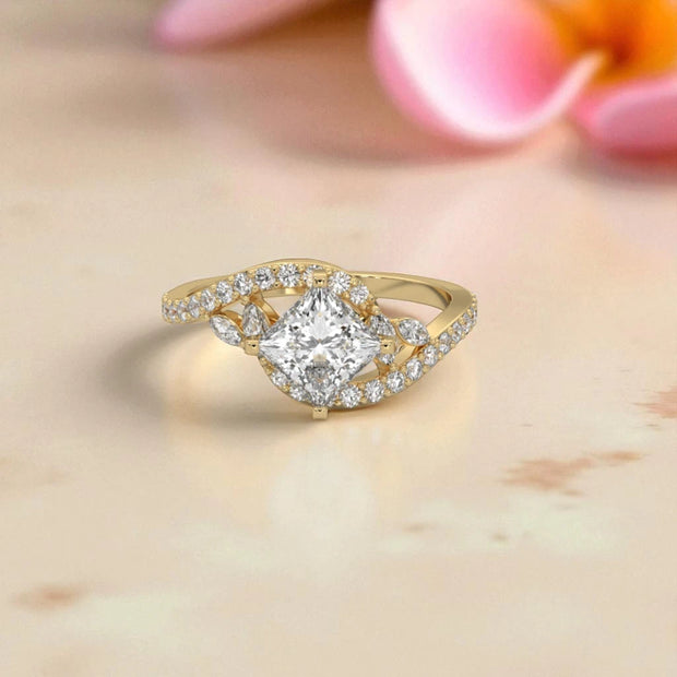 Moissanite Cluster Solitaire Ring RG-MD-SL-100/41