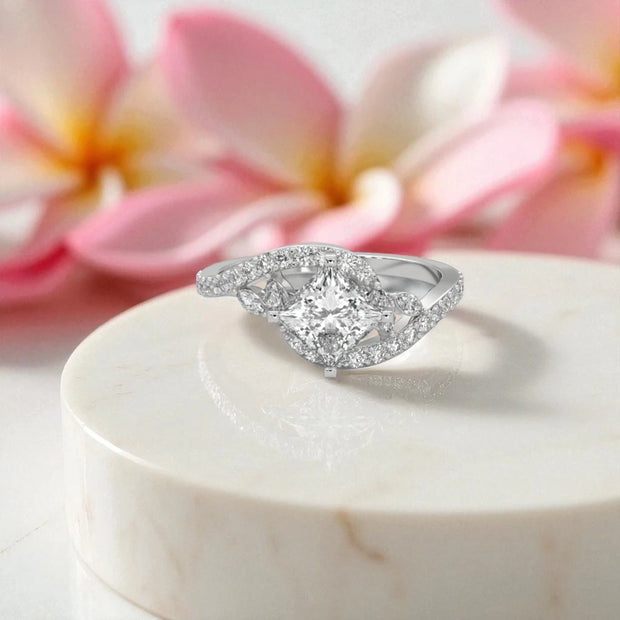 Moissanite Cluster Solitaire Ring RG-MD-SL-100/41