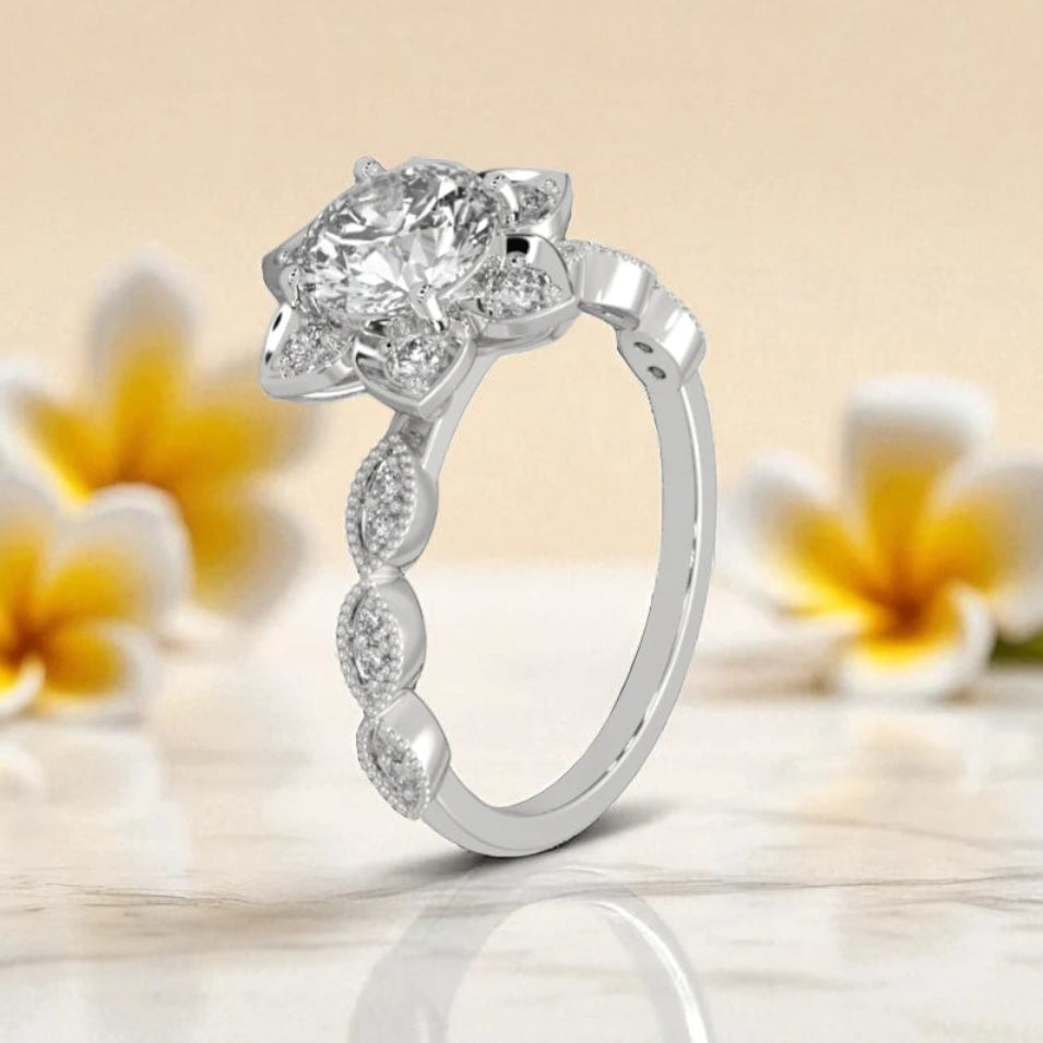 Moissanite Halo Cocktail Ring RG-MD-SL-100/44