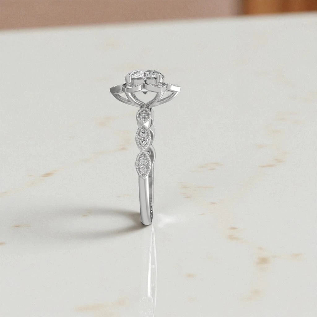 Moissanite Halo Cocktail Ring RG-MD-SL-100/44