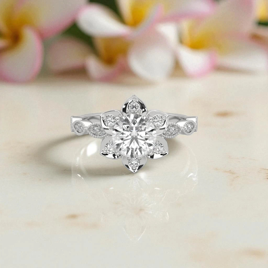 Moissanite Halo Cocktail Ring RG-MD-SL-100/44