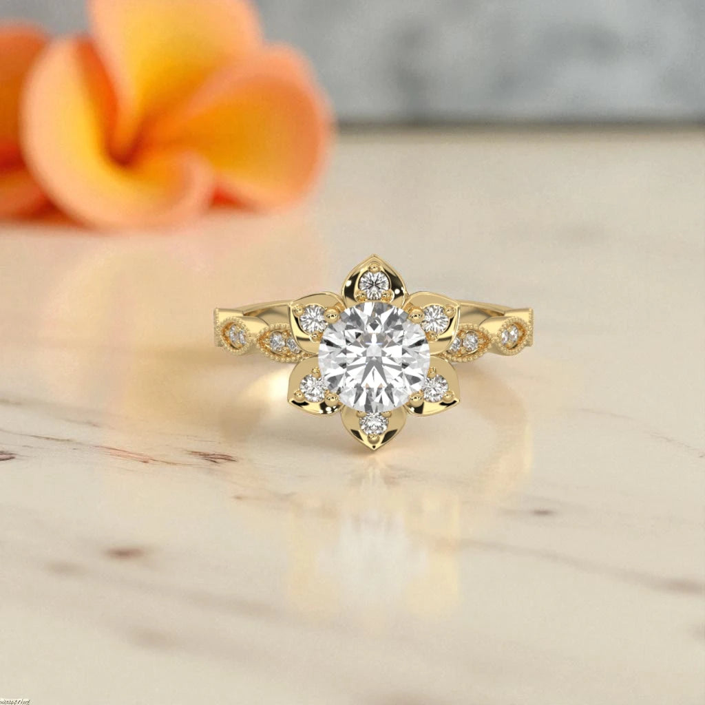 Moissanite Halo Cocktail Ring RG-MD-SL-100/44