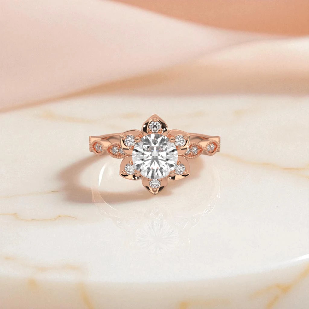 Moissanite Halo Cocktail Ring RG-MD-SL-100/44