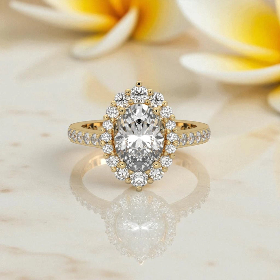 Moissanite Halo Cocktail Ring RG-MD-SL-100/45