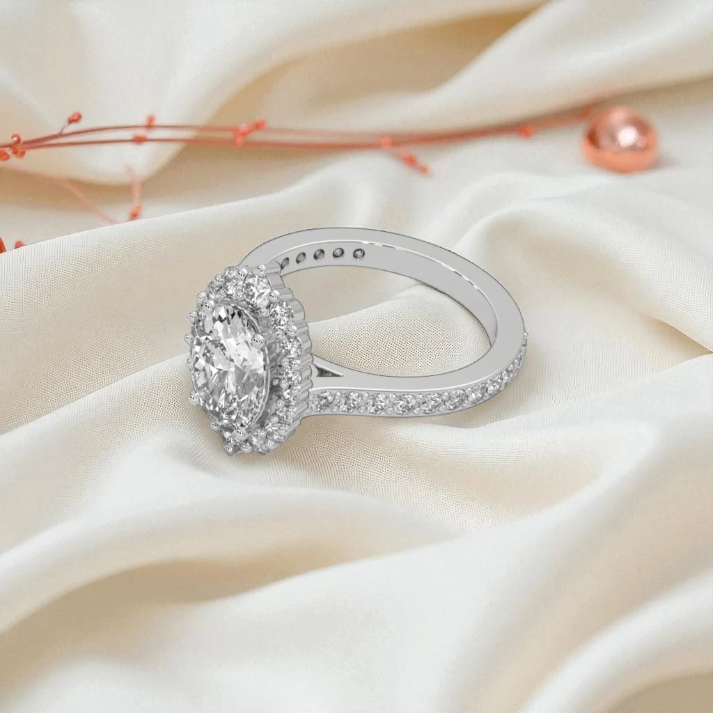 Moissanite Halo Cocktail Ring RG-MD-SL-100/45