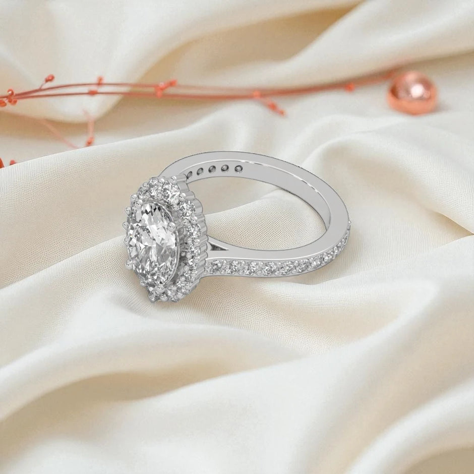 Moissanite Halo Cocktail Ring RG-MD-SL-100/45
