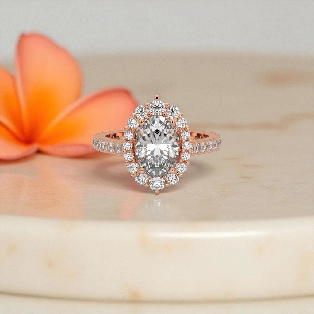 Moissanite Halo Cocktail Ring RG-MD-SL-100/45
