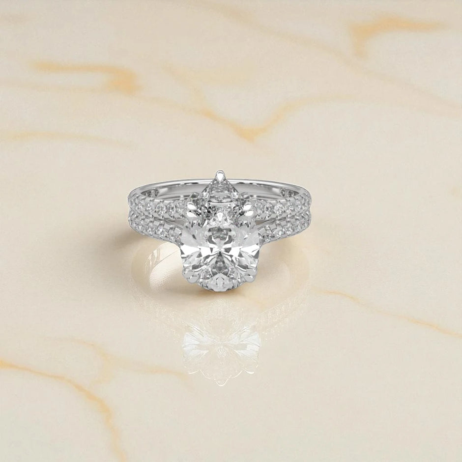 Pear Cut Moissanite Solitaire Wedding Ring RG-MD-SL-100/49