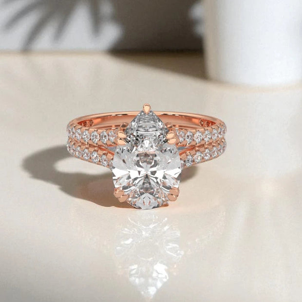 Pear Cut Moissanite Solitaire Wedding Ring RG-MD-SL-100/49