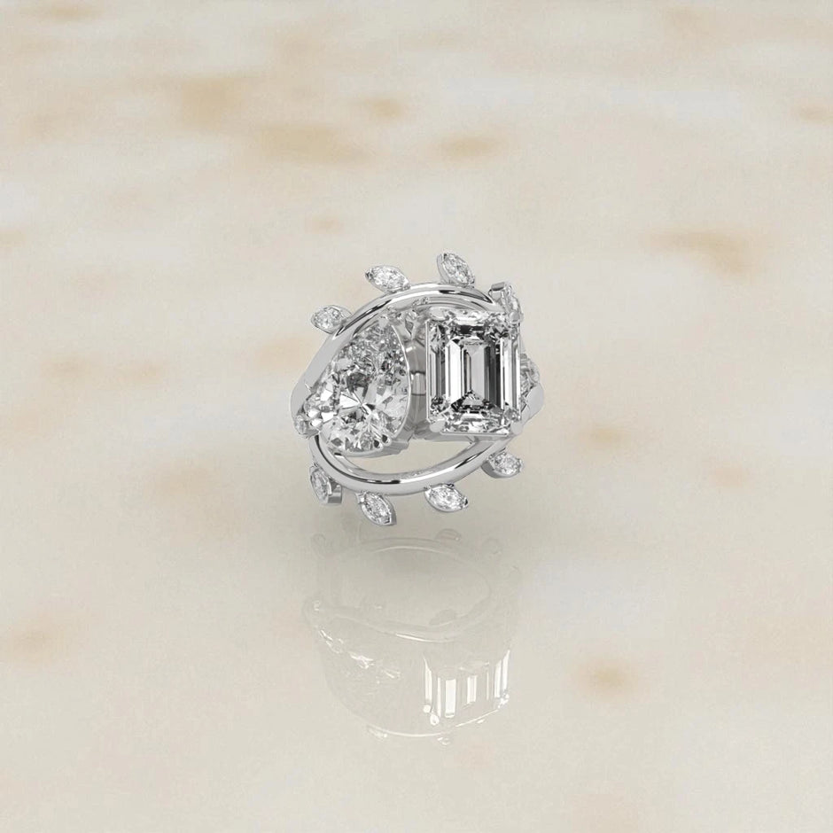 Moissanite Toi et Moi Ring RG-MD-SL-100/50