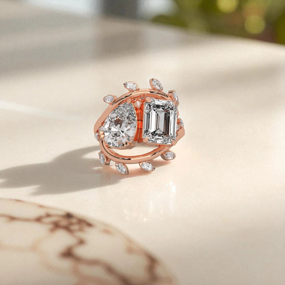 Moissanite Toi et Moi Ring RG-MD-SL-100/50