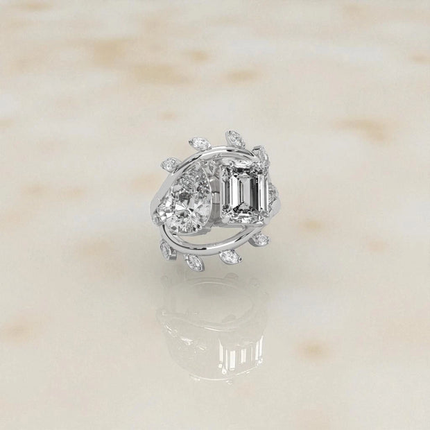 Moissanite Toi et Moi Ring RG-MD-SL-100/50