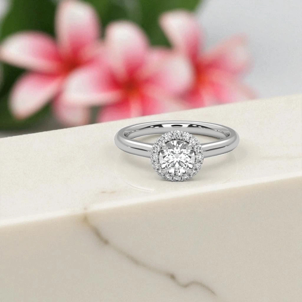 Moissanite  Halo Ring RG-MD-SL-100/58